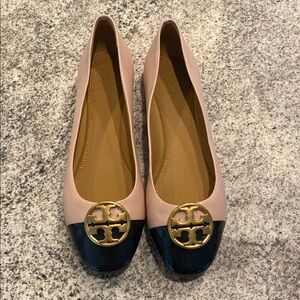Tory Burch Pink and Navy Women's Flats